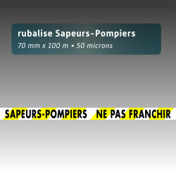Rubalise plastique sapeur pompier ne pas franchir 75mm*100m