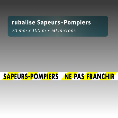 Rubalise plastique sapeur pompier ne pas franchir 75mm*100m