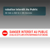 Rubalise plastique "Interdit au public + sens interdit"" 50mm*250m