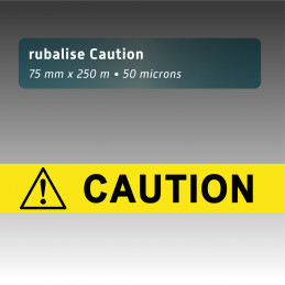 Rubalise plastique "caution+picto danger" - 75mm*250m
