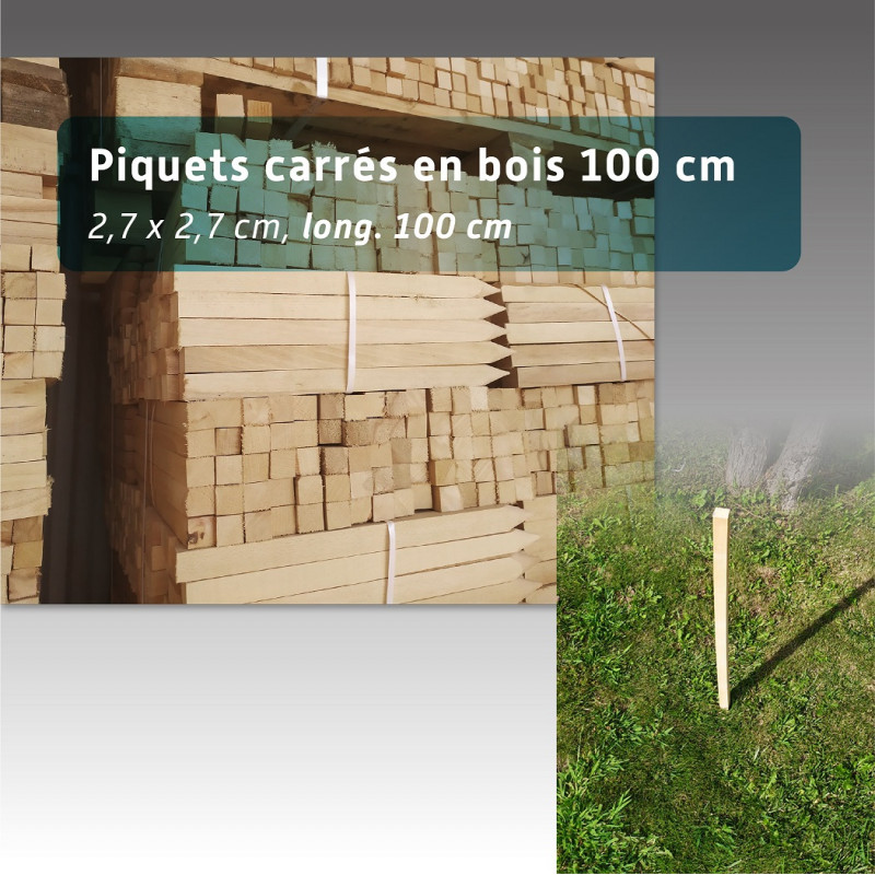 Piquets bois 100cm pour balisage au sol - lot 25