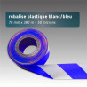 Rubalise plastique recyclée chantier blanc/bleu- 70mm*380m