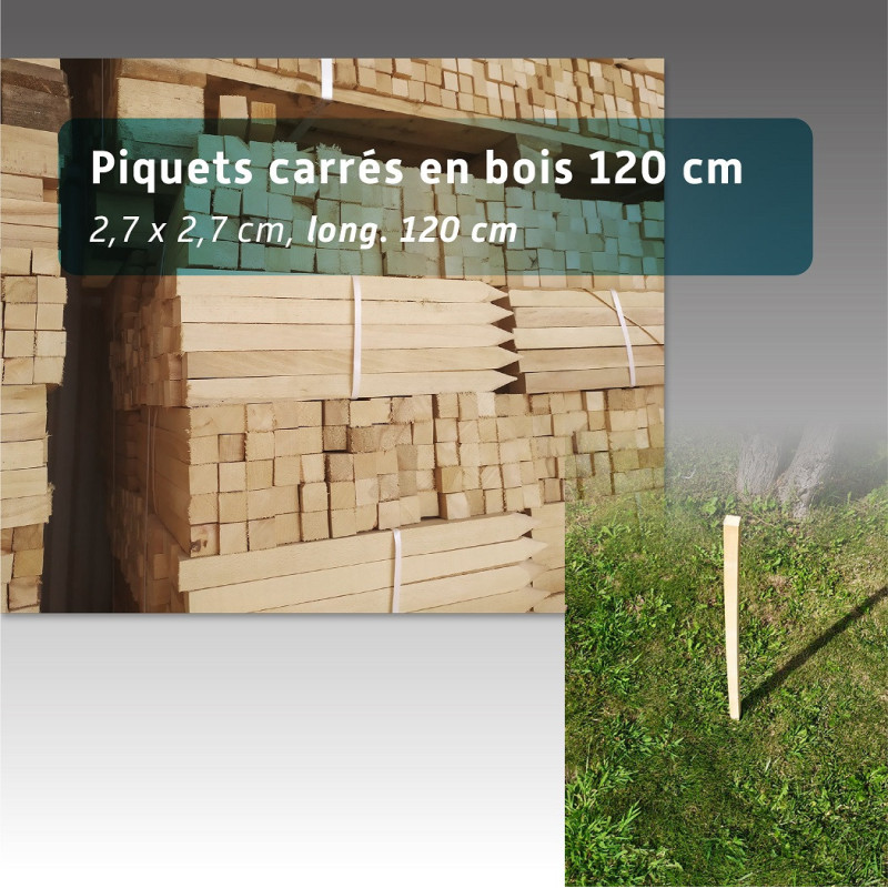 Piquet bois 100cm pour balisage au sol Piquet bois 100cm pour balisage au sol