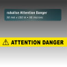 Rubalise plastique "attention danger+picto"  50mm*100m