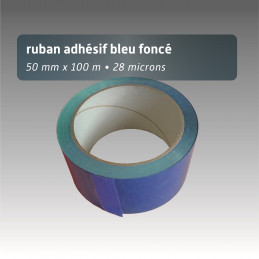 Ruban adhésif plastique 50mm*66m - couleur unie - bleu foncé