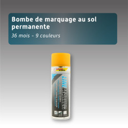 Bombe de marquage au sol permanente 36 mois - 9 couleurs