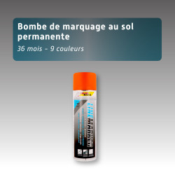 Bombe de marquage au sol permanente 36 mois - 9 couleurs