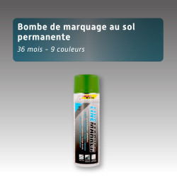 Bombe de marquage au sol permanente 36 mois - 9 couleurs