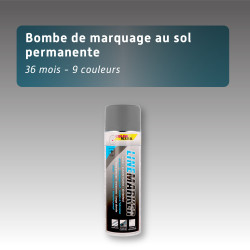 Bombe de marquage au sol permanente 36 mois - 9 couleurs