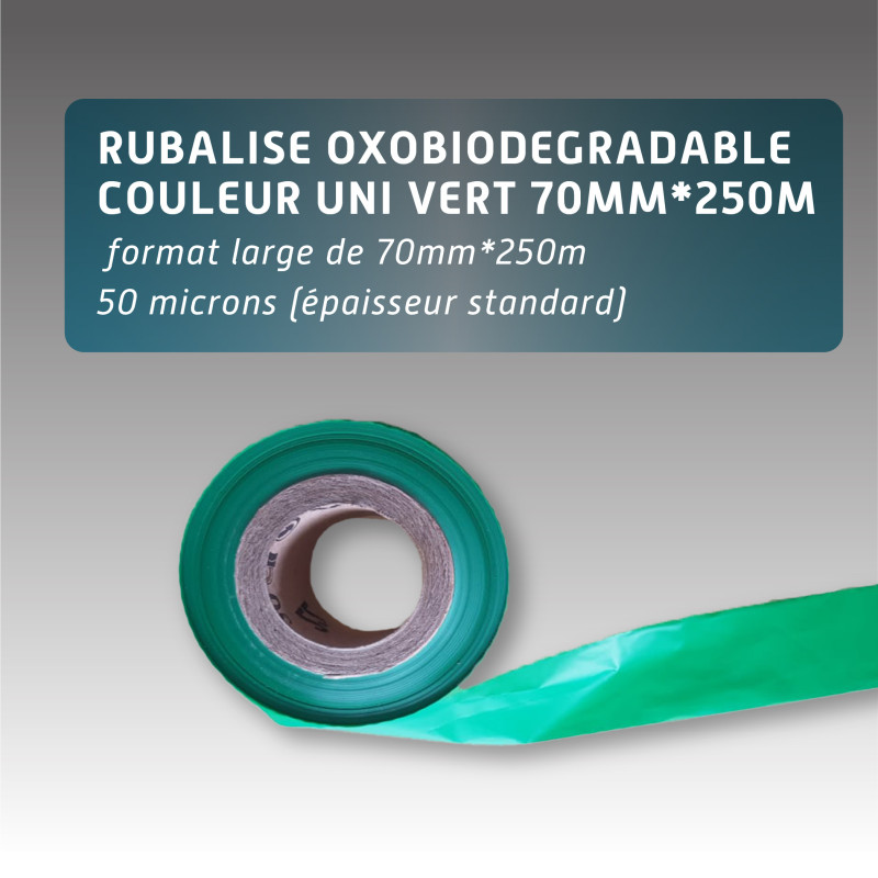 Rubalise coloris blanc et rouge biodégradable