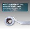 Rubalise plastique unie 50mm*100m - Blanche