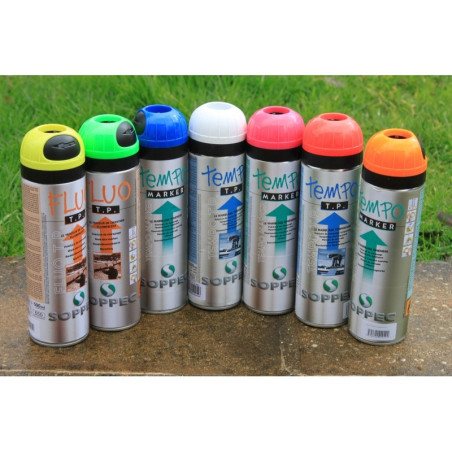 12 bombes de marquage fluo permanent - 12 mois - 8 coloris
