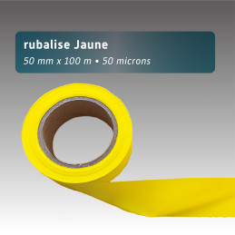 Rubalise plastique unie 50mm*100m - jaune