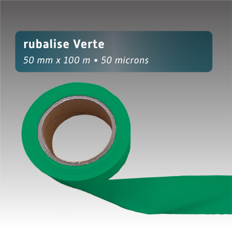 Rubalise plastique unie 50mm*100m verte