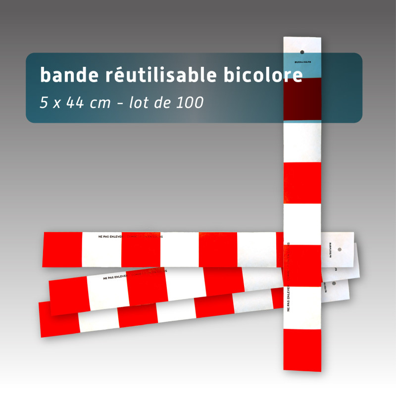 Bande ruban réutilisable 5cm*44cm par lot de 100