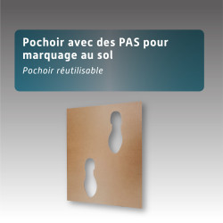 Pochoir avec des PAS pour marquage au sol