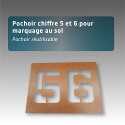 Pochoir chiffre 5 et 6 pour marquage au sol