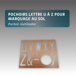 Pochoir lettre U à Z