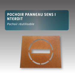 Pochoir panneau sens interdit.