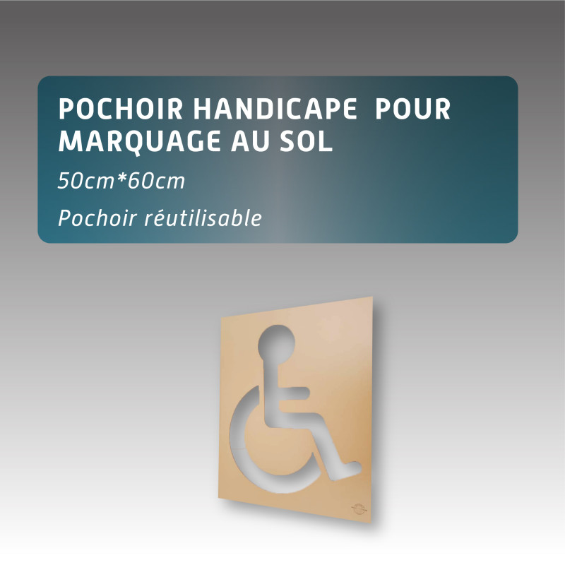 Pochoir HANDICAPE 50cm*60cm pour marquage au sol Pochoir HANDICAPE 50cm*60cm pour marquage au sol