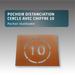 Pochoir réutilisable rond avec le chiffre 10