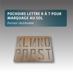 Pochoirs lettre de K à T pour marquage au sol.