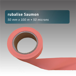 Rubalise plastique unie saumon 50mm*100m