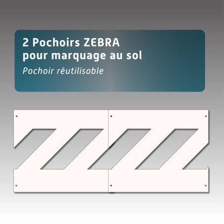 Lot de 2 Pochoirs marquage au sol ZEBRA