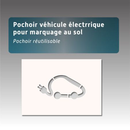 Pochoir VOITURE ELECTRIQUE pour marquage au sol