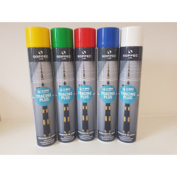 Bombe de marquage tracing pro peinture permanente - lignes de signalisation - 12 à 18 mois - 7 coloris