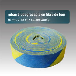 Ruban biodégradable fibre de bois bicolore 3 cm x 65 m - Rubalise.fr