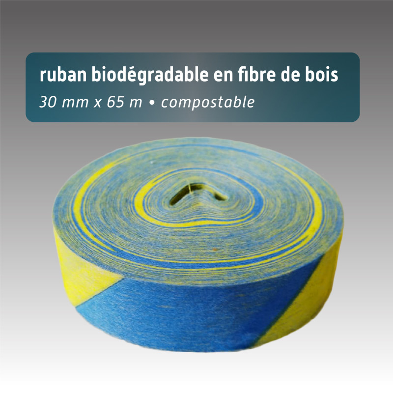 Ruban biodégradable fibre de bois 3cm*65m - 6 couleurs bi-color Ruban biodégradable fibre de bois 3cm*65m - 6 couleurs bi-color