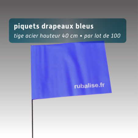 Piquet drapeau 40 cm - lot de 100 - 5 couleurs au choix