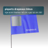 Piquet drapeau 40 cm - lot de 100 - 5 couleurs au choix avec pastilles nuit