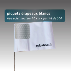 Piquet drapeau 40 cm - lot de 100 - 5 couleurs au choix avec pastilles nuit