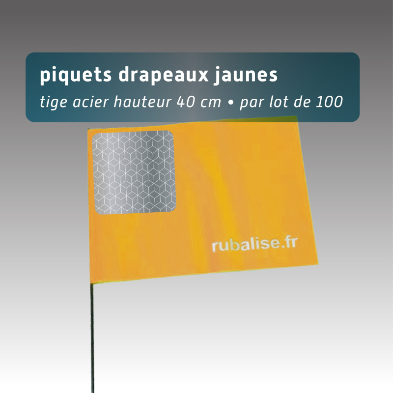 Piquet drapeau 40 cm - lot de 100 - 5 couleurs au choix avec pastilles nuit Piquet drapeau 40 cm - lot de 100 - 5 couleurs au choix avec pastilles nuit