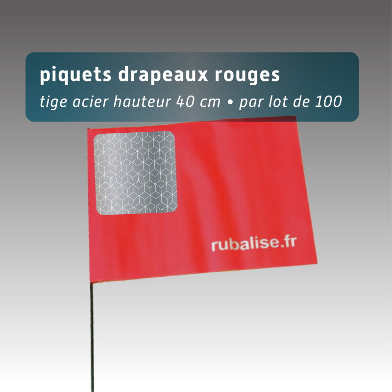 Piquet drapeau 40 cm - lot de 100 - 5 couleurs au choix avec pastilles nuit Piquet drapeau 40 cm - lot de 100 - 5 couleurs au choix avec pastilles nuit