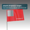 Piquet drapeau 40 cm - lot de 100 - 5 couleurs au choix avec pastilles nuit