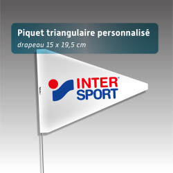 Piquets drapeaux triangulaires personnalisés - sans pastilles de nuit