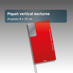 Piquet Rubalise Vertical Lot de 100 avec Pastilles de Nuit | Balisage Sportif
