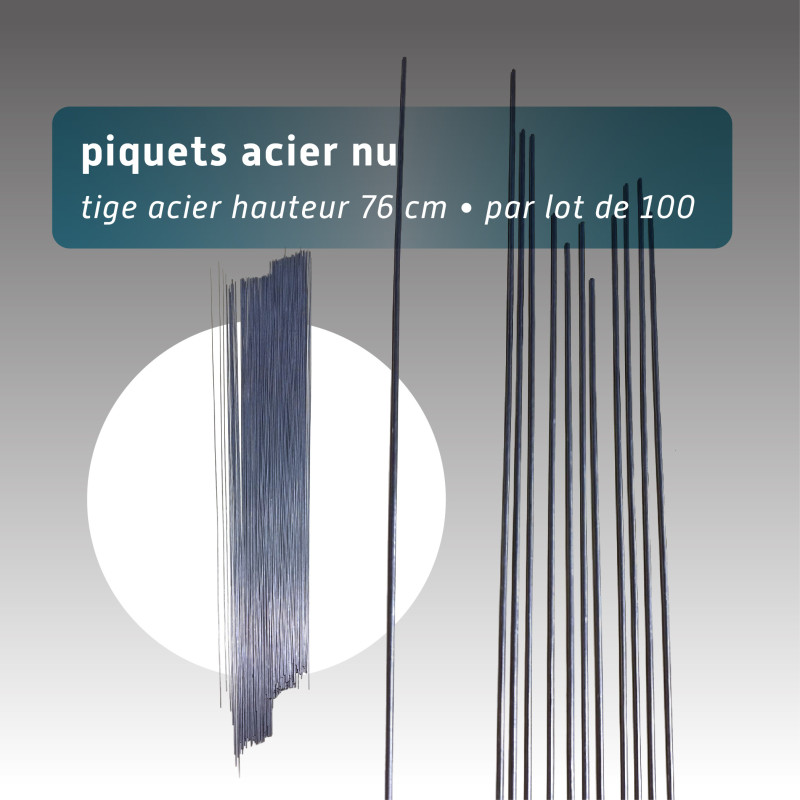 Piquet acier nu 76cm  - lot de 100