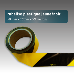 Rubalise plastique 50mm*100m jaune/noir