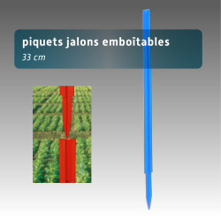 Piquets jalon emboitable en plastique 33 cm - lot 50