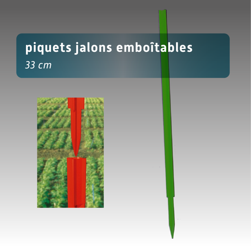 Piquet  jalon emboitable 33 cm  - lot 500 - 3 couleurs