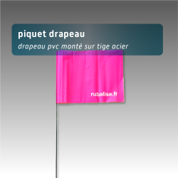 Piquet drapeau 40 cm - lot de 100 - Rose