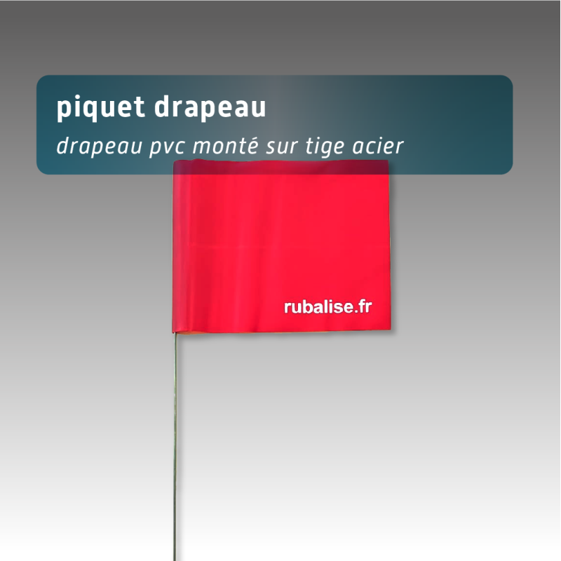 Piquet drapeau 40 cm - lot de 100 - Rouge