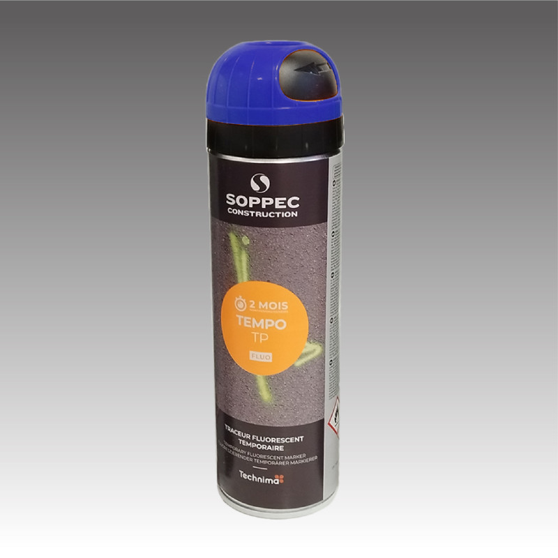 Bombe de marquage au sol temporaire 500 ml (30 jours) - 7 couleurs disponibles