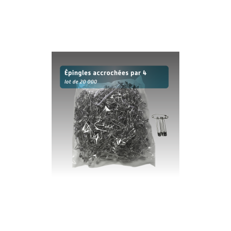 Épingles à nourrice de course 28 mm – Lot de 20 000 (attachées par 4) pour dossards sportifs