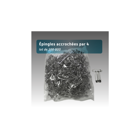 Épingles à nourrice de course 28 mm – Lot 100 000 (par 4) pour dossards