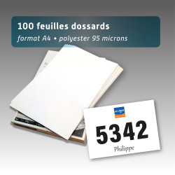 Lot 100 feuilles A4 indéchirables pour imprimer vos dossards